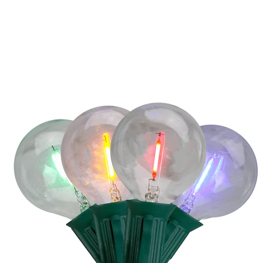 10ct. Multicolored LED G50 Globe Patio Lights in Green Wire